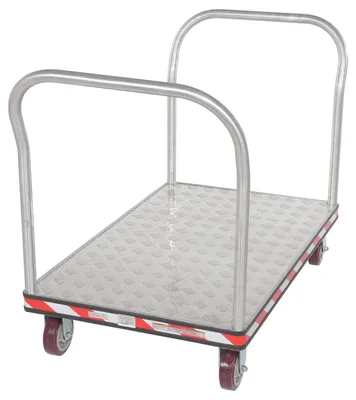 Vestil ATP-C-3048-2HDL heavy duty aluminum treadplate platform truck shown from an alternate angle