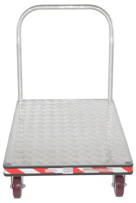 Vestil ATP-C-3048 heavy duty aluminum treadplate platform truck shown from an alternate angle