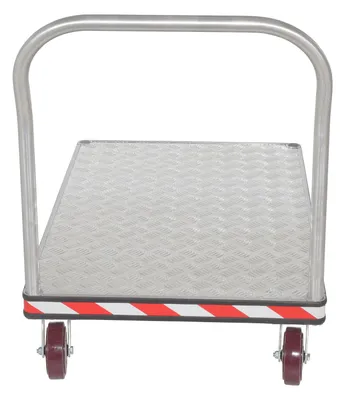 Vestil ATP-C-3048 heavy duty aluminum treadplate platform truck shown from an alternate angle