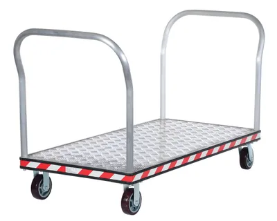 Vestil ATP-C-3060-2HDL heavy duty aluminum treadplate platform truck shown from an alternate angle