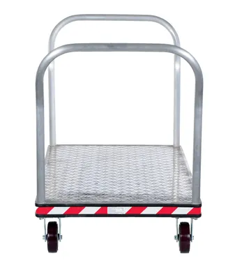 Vestil ATP-C-3060-2HDL heavy duty aluminum treadplate platform truck shown from an alternate angle