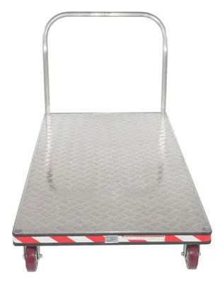 Vestil ATP-C-3672 heavy duty aluminum treadplate platform truck shown from an alternate angle