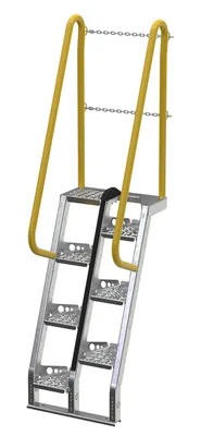 Vestil Galvanized Alternate Tread Stair 68 Degrees 30 In. x 23-1/2 In. x 90 In. 350 Lb. Capacity Silver