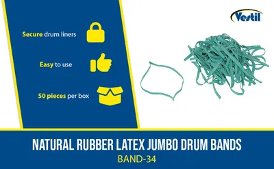 Vestil BAND-34 jumbo rubber band feature highlights