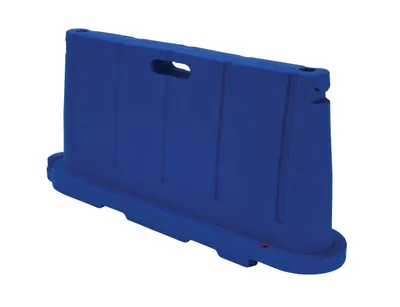 Vestil BCD-7636-BL stackable poly barricade shown from an alternate angle