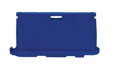 Vestil BCD-7636-BL stackable poly barricade shown from an alternate angle