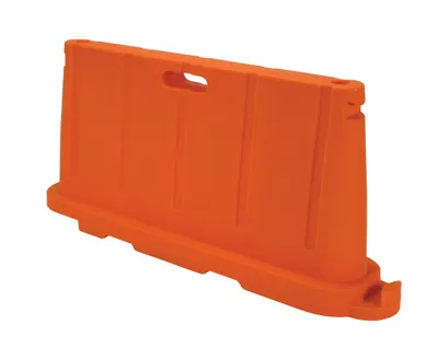 Vestil BCD-7636-OR stackable poly barricade shown from an alternate angle