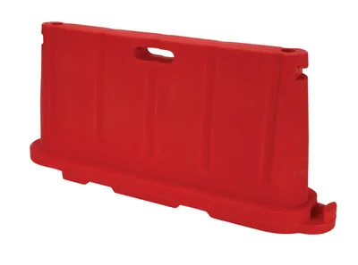 Vestil BCD-7636-RD stackable poly barricade shown from an alternate angle