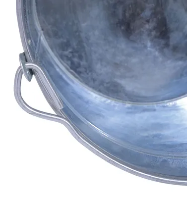 Vestil BKT-GAL-325 galvanized & stainless steel bucket shown from an alternate angle