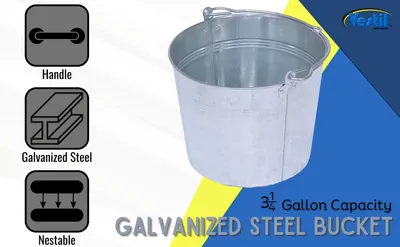 Vestil BKT-GAL-325 galvanized & stainless steel bucket feature highlights