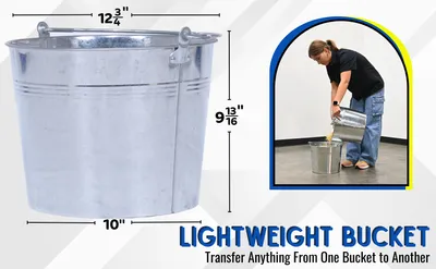 Vestil BKT-GAL-325 galvanized & stainless steel bucket feature highlights