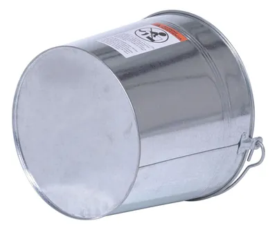 Vestil BKT-GAL-500 galvanized & stainless steel bucket shown from an alternate angle
