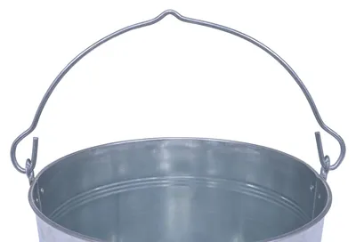 Vestil BKT-GAL-500 galvanized & stainless steel bucket shown from an alternate angle