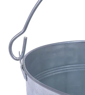 Vestil BKT-GAL-500 galvanized & stainless steel bucket shown from an alternate angle