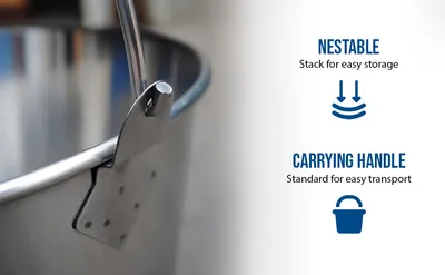Vestil BKT-SS-500 galvanized & stainless steel bucket feature highlights