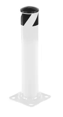 Vestil Steel Pipe Safety Bollard 24 In. x 4-1/2 In. White