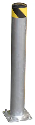 Vestil BOL-36-4.5-HDG steel pipe safety bollard shown from an alternate angle