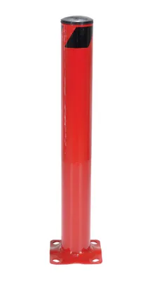 Vestil BOL-36-4.5-RED steel pipe safety bollard shown from an alternate angle