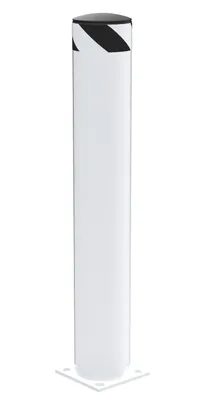 Vestil Steel Pipe Safety Bollard 42 In. x 6-1/2 In. White