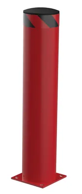 Vestil Steel Pipe Safety Bollard 42 In. x 8-1/2 In. Red