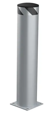 Vestil Steel Pipe Safety Bollard 42 In. x 8-1/2 In. Silver