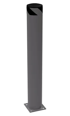 Vestil Steel Pipe Safety Bollard 48 In. x 6-1/2 In. Gray Semi Gloss