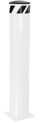 Vestil Steel Pipe Safety Bollard 48 In. x 8-1/2 In. White