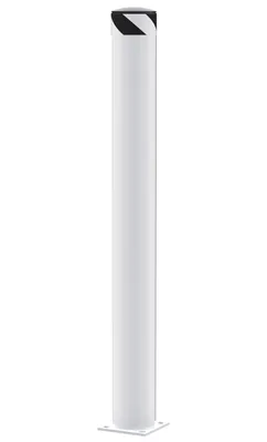 Vestil Steel Pipe Safety Bollard 62 In. x 6-1/2 In. White