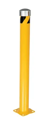Vestil Steel Pipe Bollard with Removable Bolt-On Steel Cap and Slots 48 In. x 4-1/2 In. Yellow