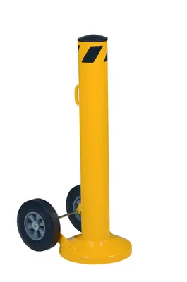Vestil Steel Movable Bollard with Wheels and Removable Cap 42 In. x 5-1/2 In. Yellow