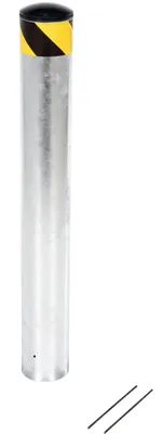 Vestil Galvanized Steel Pour In Place Bollard 36 In. x 5-1/2 In. Gray