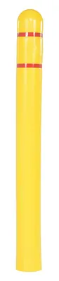 Vestil Low Density Polyethylene Bollard Post Cover Red Tape 7-1/8 In. x 7-1/8 In. x 52-11/16 In. Yellow