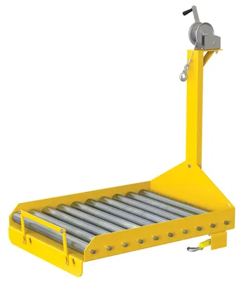Vestil Fork Truck Battery Transfer Platform with Winch 4000 Lb. Capacity Yellow