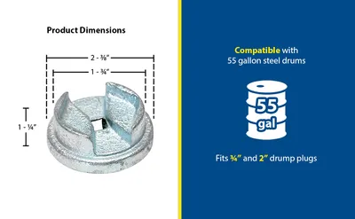 Vestil BUNG-S-S2 drum bung socket feature highlights
