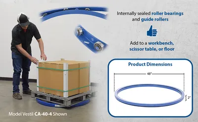 Vestil CA-48-6 steel manual carousel feature highlights
