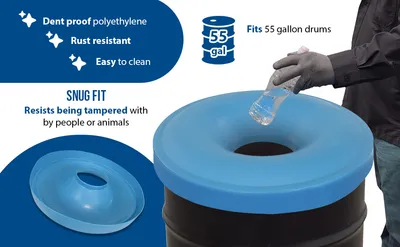 Vestil CAN-CAP-P recycling lid feature highlights