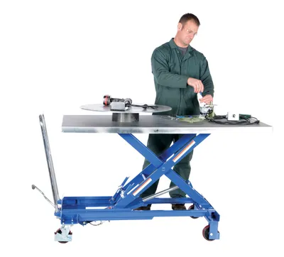 Vestil CART-1000-LD hydraulic elevating cart shown from an alternate angle