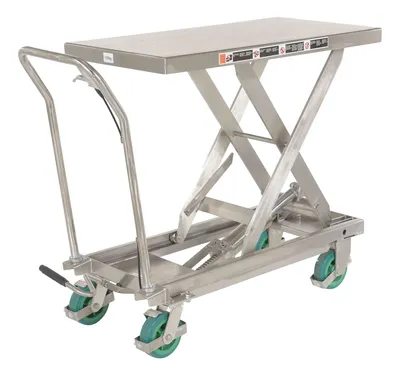 Vestil CART-1000-SS2 stainless steel scissor cart shown from an alternate angle