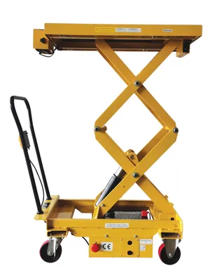 Vestil Steel Hydraulic Scissor Cart DC Powered With Scale 20-1/2 In. x 39-3/4 In. 1,000 Lb. Capacity Yellow