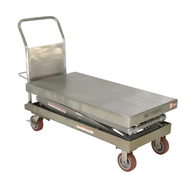 Vestil CART-1500-D-TS-PSS partially stainless steel hydraulic elevating cart