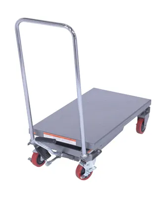 Vestil CART-200-ALUM hydraulic elevating cart shown from an alternate angle