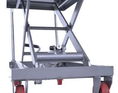 Vestil CART-200-ALUM hydraulic elevating cart shown from an alternate angle
