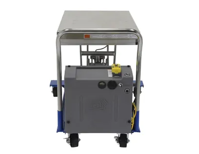 Vestil CART-23-15-DC-PSS dc powered and manual scissor cart shown from an alternate angle
