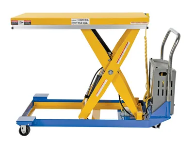 Vestil CART-24-10-DC dc powered and manual scissor cart shown from an alternate angle