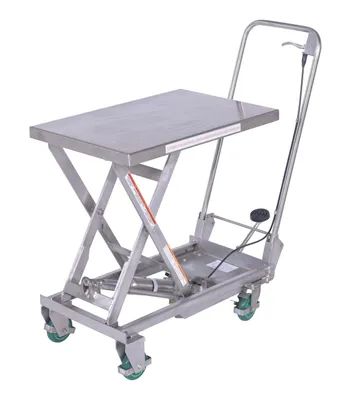 Vestil Stainless Steel Scissor Cart 17-3/4 In. x 27-5/8 In. 300 Lb. Capacity Silver