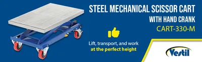 Vestil CART-330-M mechanical scissor cart feature highlights