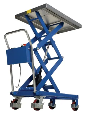 Vestil CART-400-D-LA linear actuated elevating cart shown from an alternate angle
