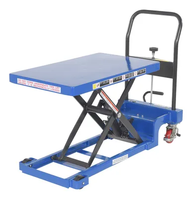 Vestil CART-400-LP-AS low profile scissor cart w auto-shift shown from an alternate angle