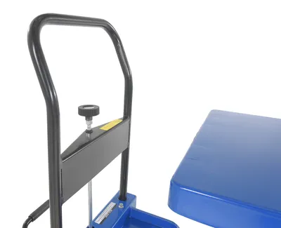 Vestil CART-400-LP-AS low profile scissor cart w auto-shift shown from an alternate angle