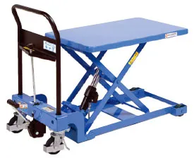 Vestil Steel Low Profile Scissor Lift Cart 19-3/8 In. x 31-1/2 In. 400 Lb. Capacity Blue
